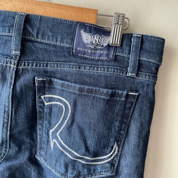 ROCK & Republic Dark Wash Stella straight leg Jeans size 30 - Picture 8 of 12